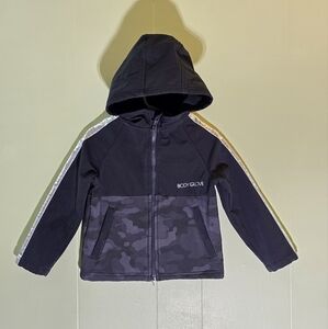 I07 Body Glove Kids Black Camo With Silver Jacket Hooded Full Zip Size 3T